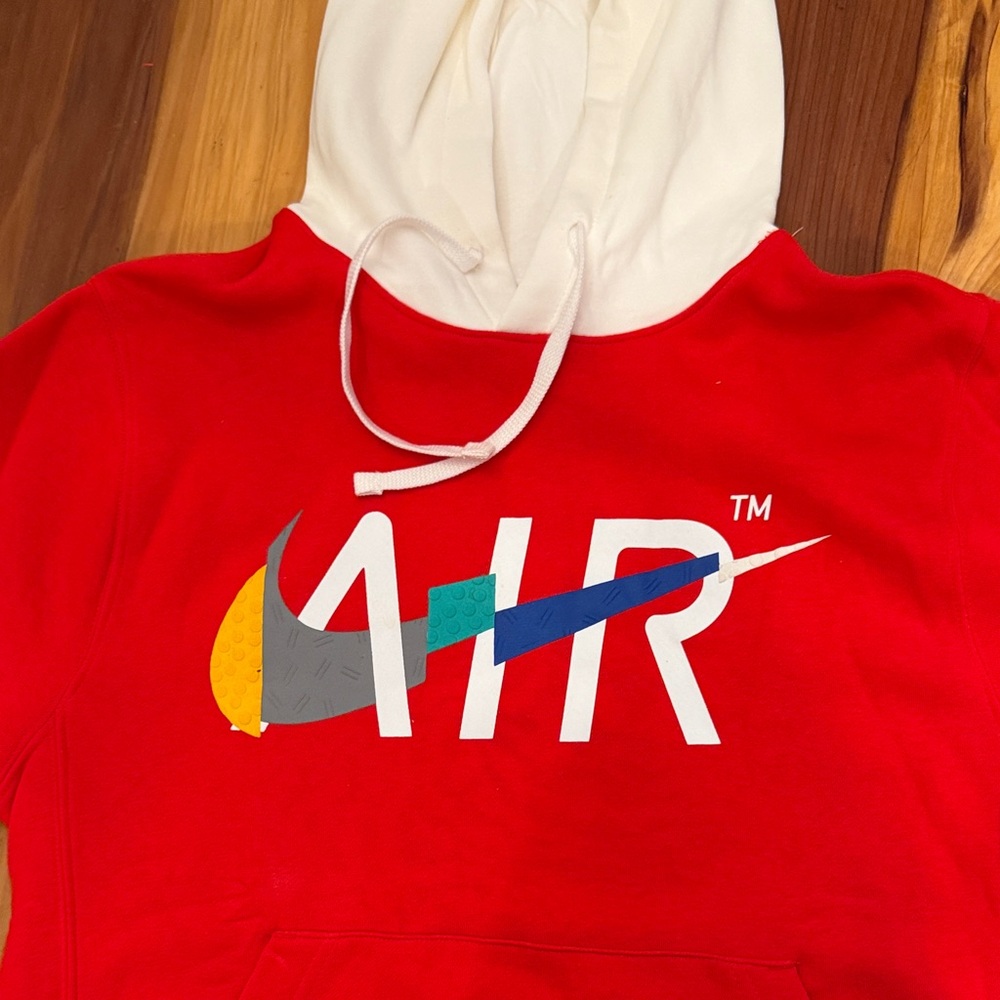 Nike Air Hoodie with White Hood and Multicolor AIR Swoosh
